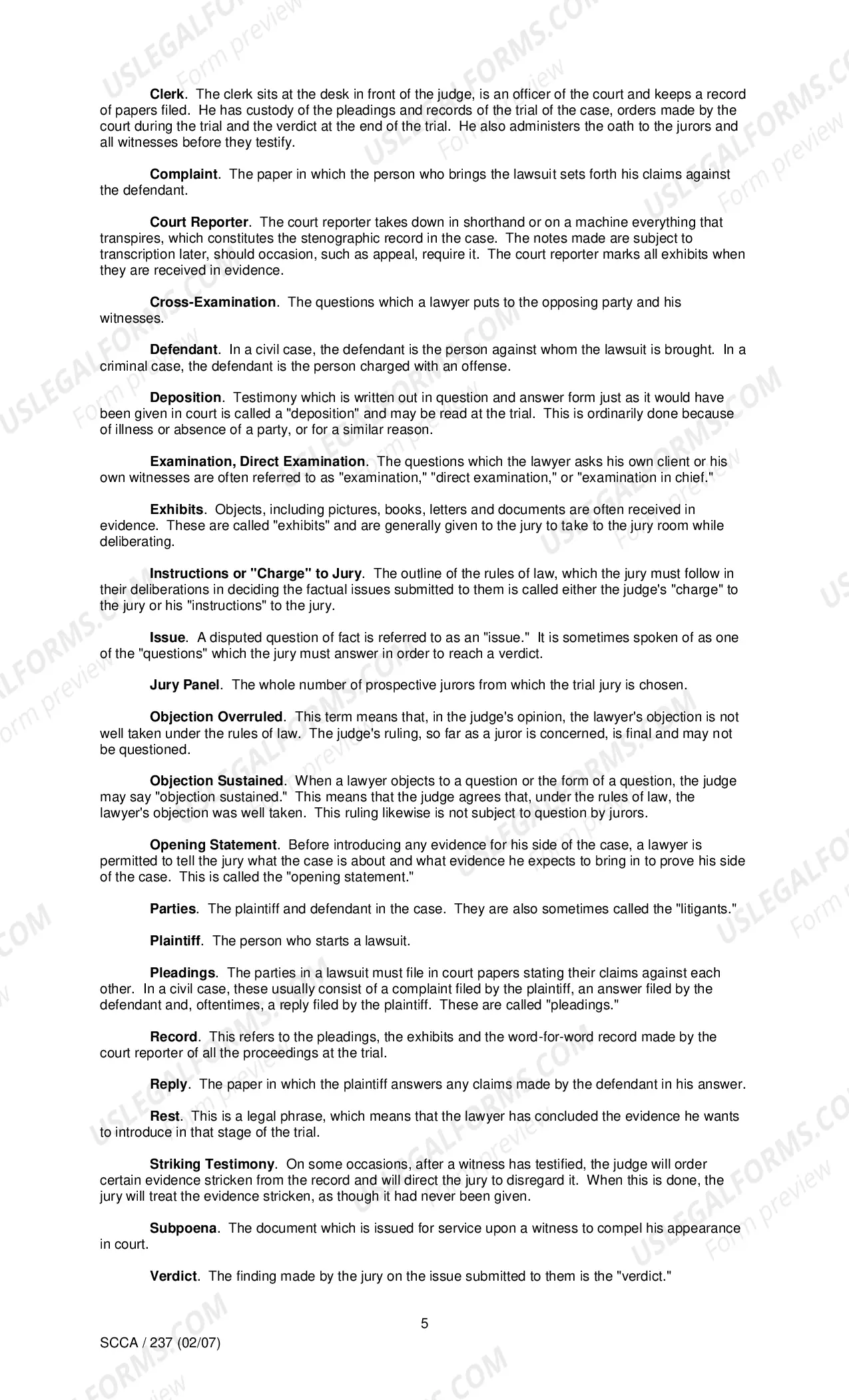Preview Juror Information