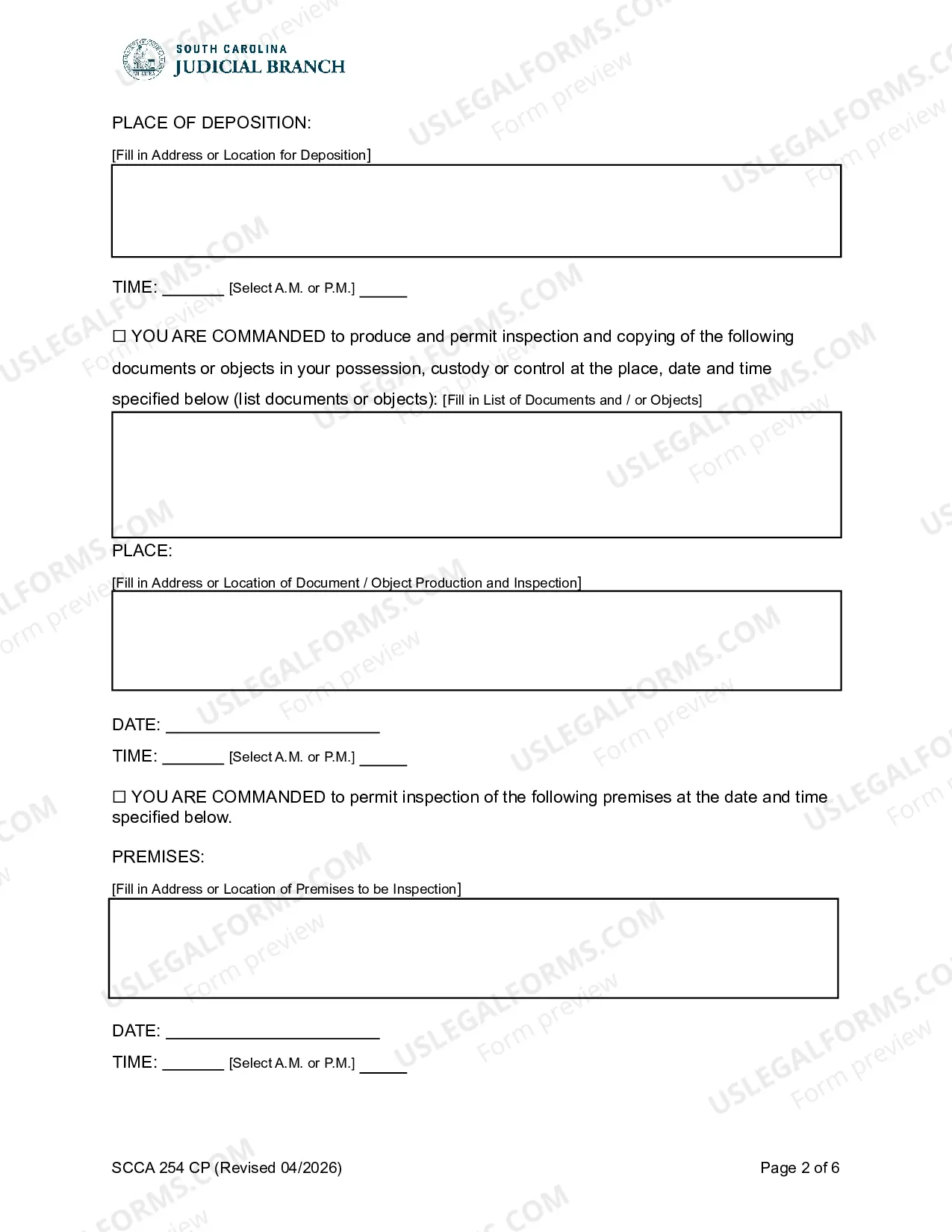 Preview Subpoena in a Civil Case