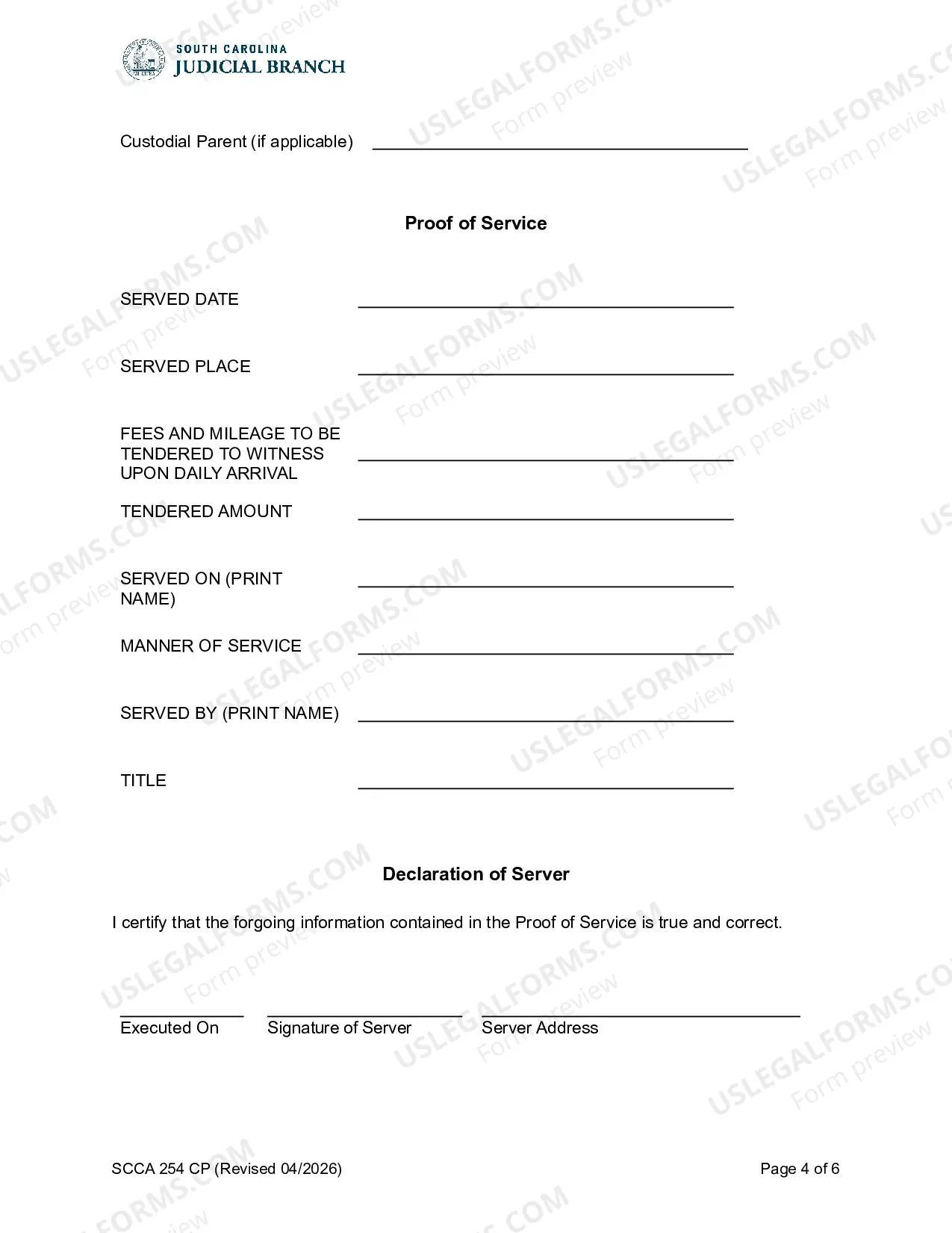 Preview Subpoena in a Civil Case