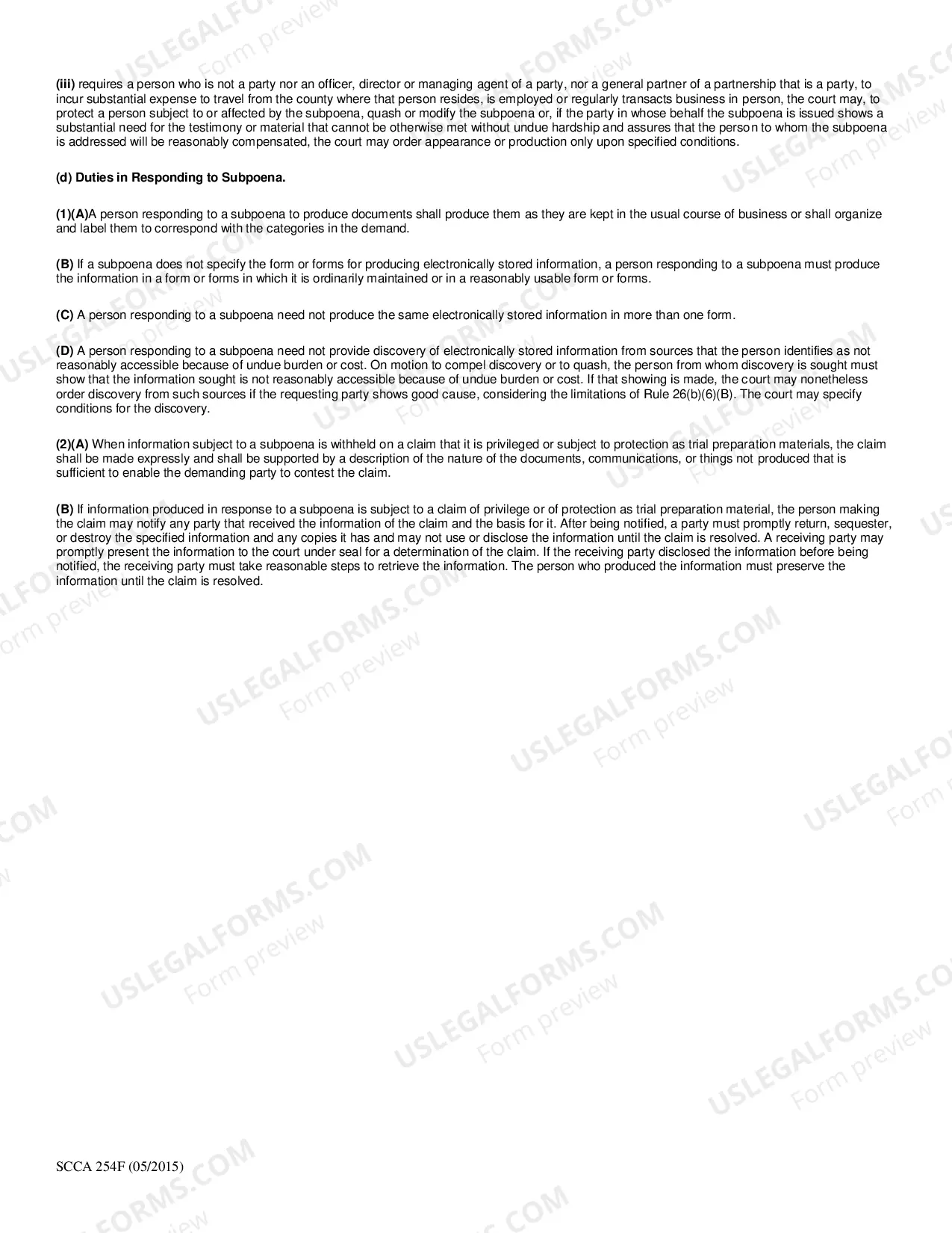 Preview Subpoena in a Civil Case