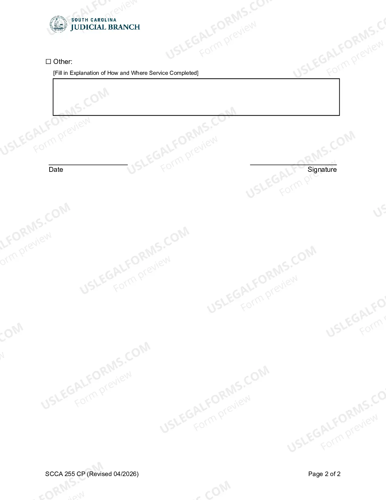 Preview Certificate of Service