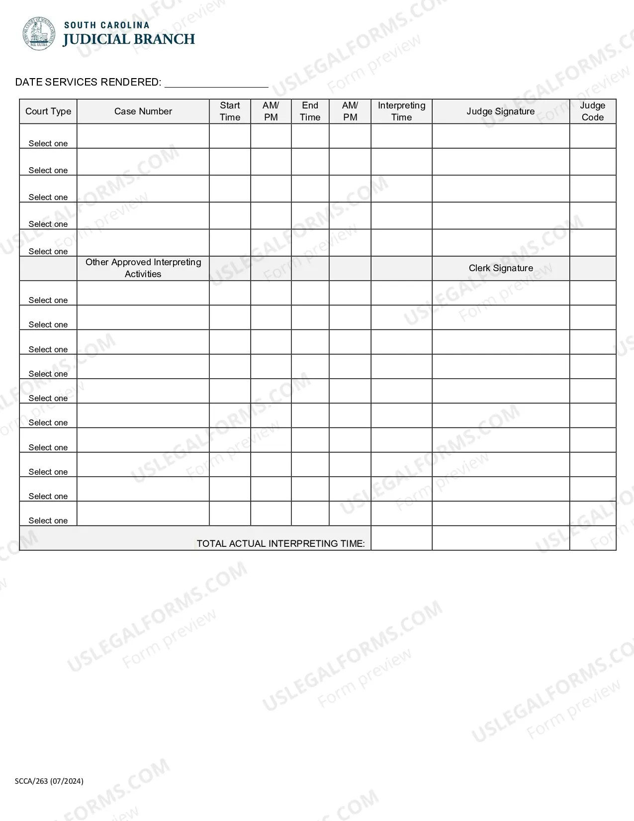 Preview Request for Payment of Qualified Interpreter