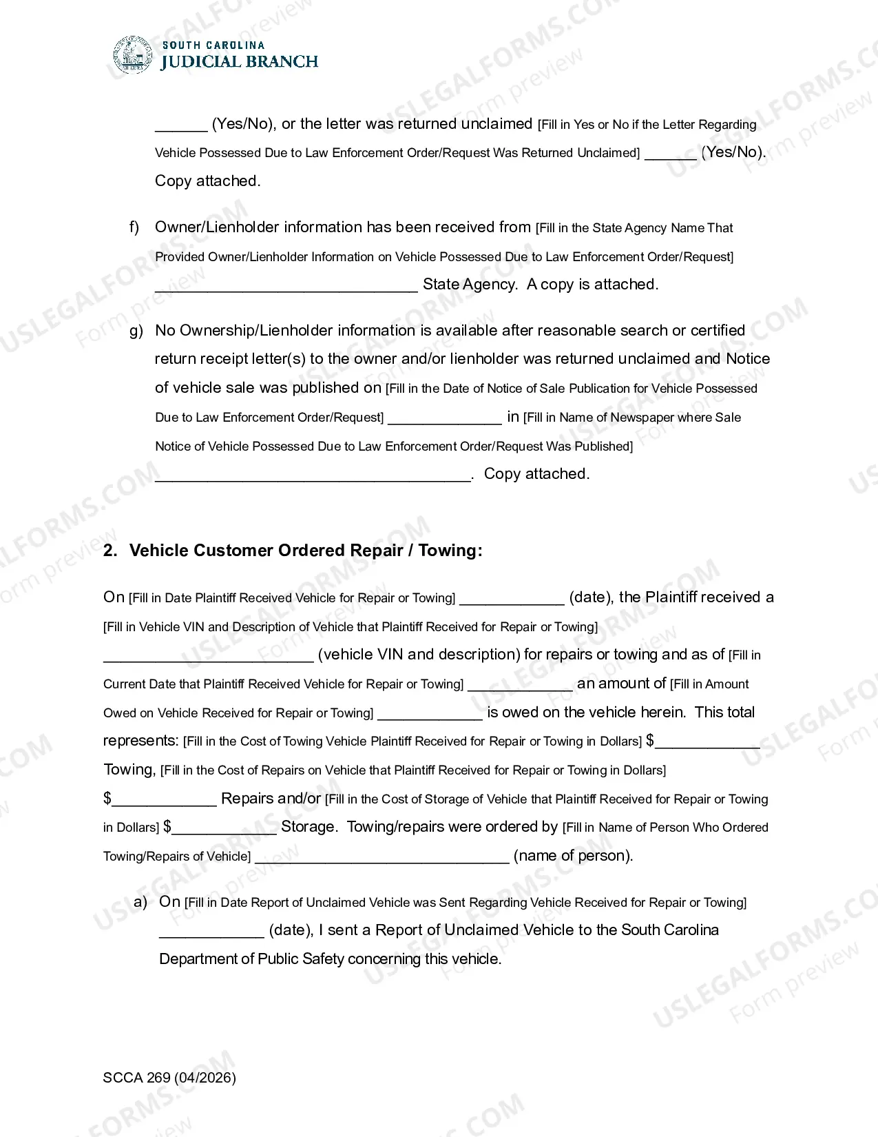 Preview Petition and Affidavit for Discarded/Abandoned Vehicles/Property