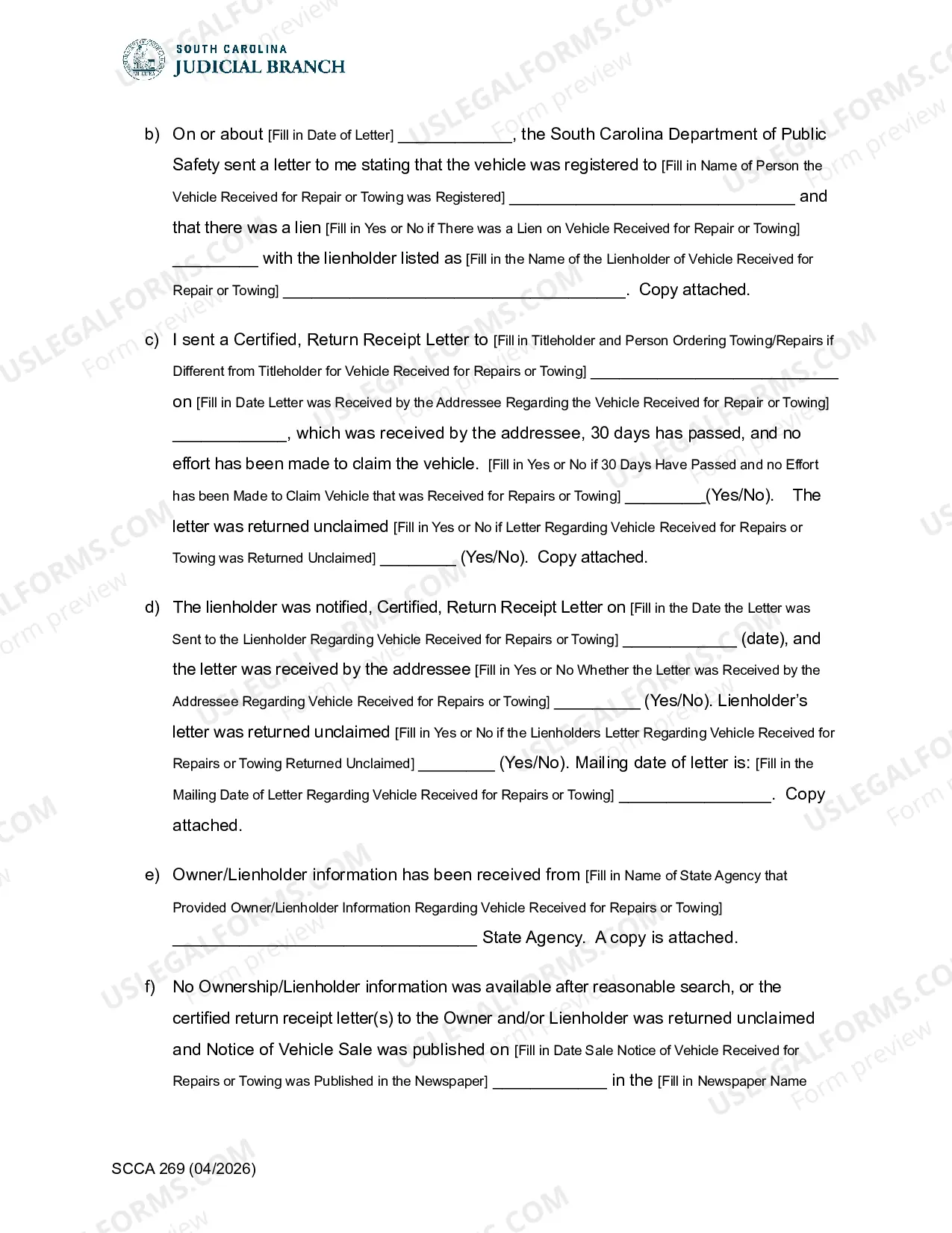 Preview Petition and Affidavit for Discarded/Abandoned Vehicles/Property