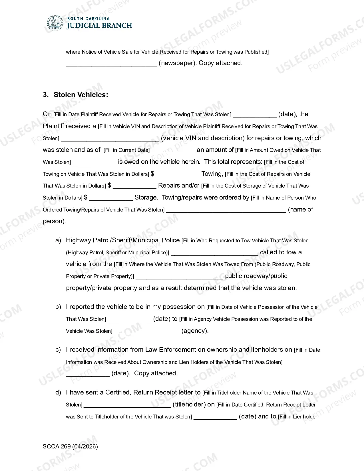 Preview Petition and Affidavit for Discarded/Abandoned Vehicles/Property