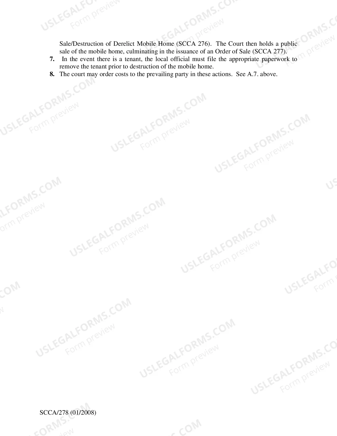 Preview Guidelines for Declaring a Mobile Home Derelict and For Its Destruction or Sale