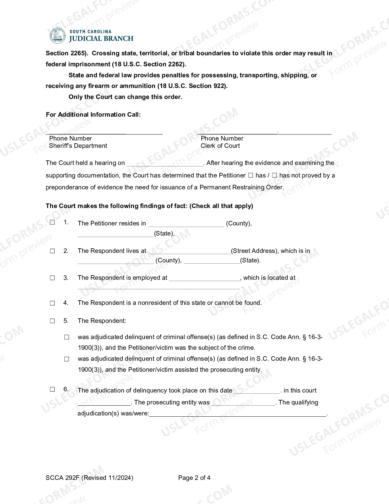 Preview Permanent Restraining Order