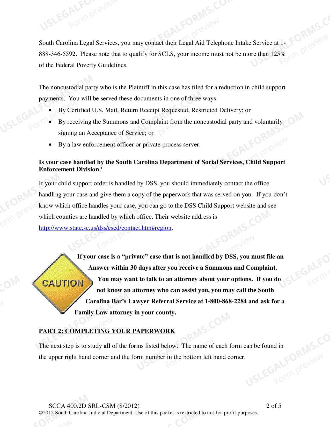 Preview Defendant's Instructions (Decrease Child Support)