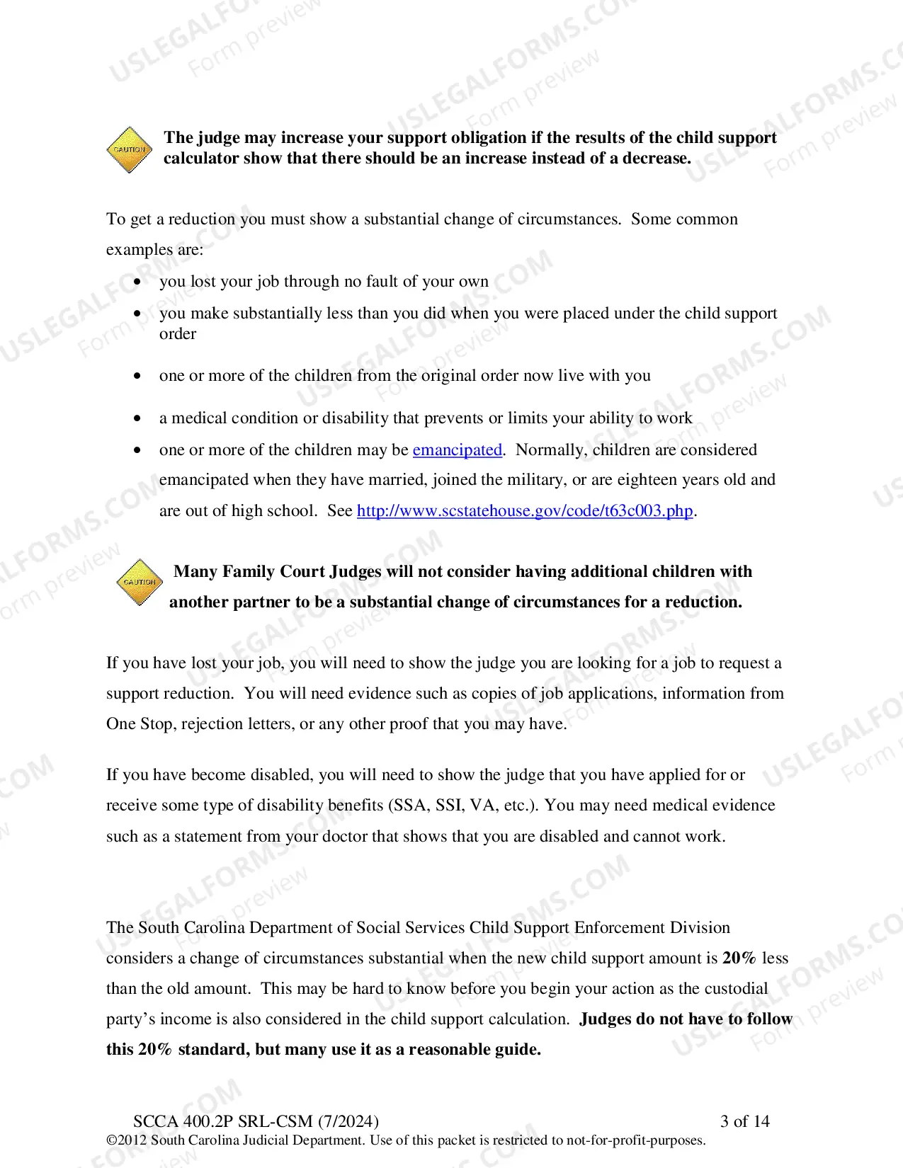 Preview Plaintiff's Instructions - Decrease Child Support