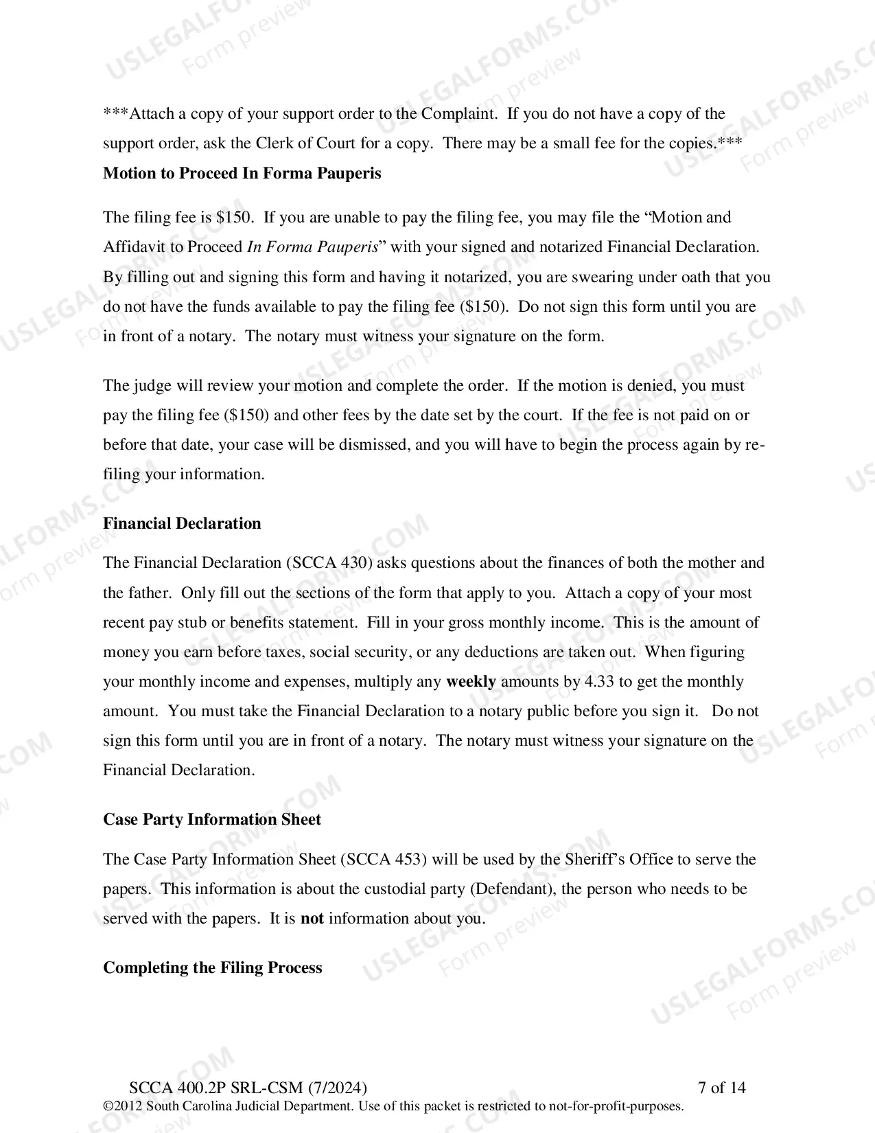 Preview Plaintiff's Instructions - Decrease Child Support