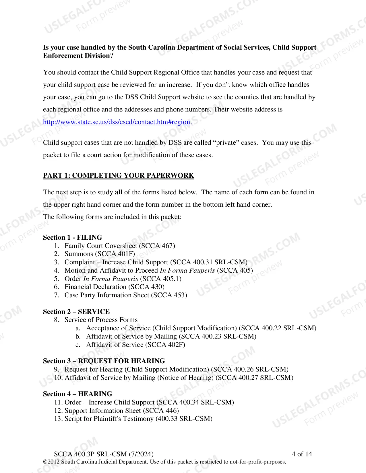 Preview Plaintiff's Instructions - Increase Child Support