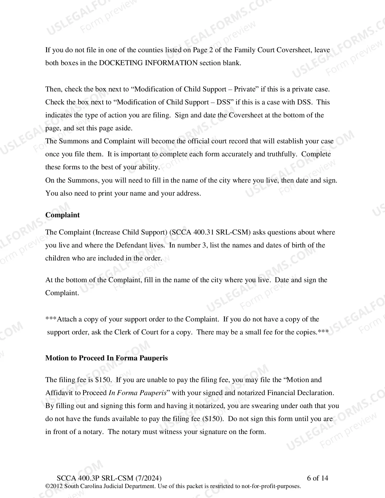 Preview Plaintiff's Instructions - Increase Child Support