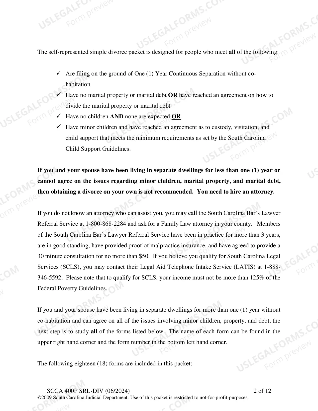 Preview SRL-DIV Plaintiff Instructions
