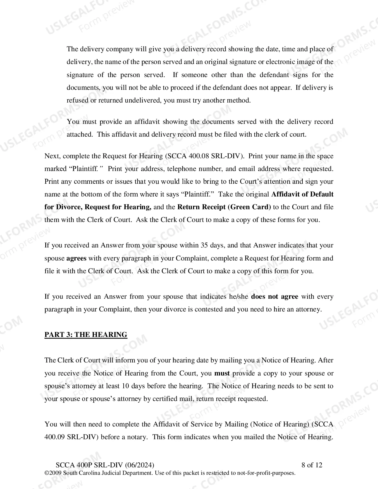Preview SRL-DIV Plaintiff Instructions