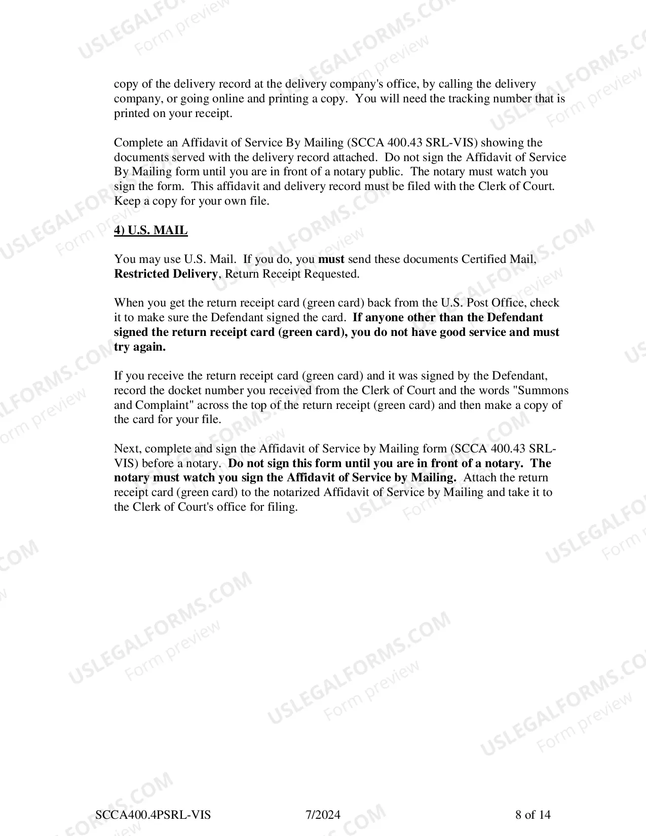 Preview SRL-Visitation Plaintiff Instructions