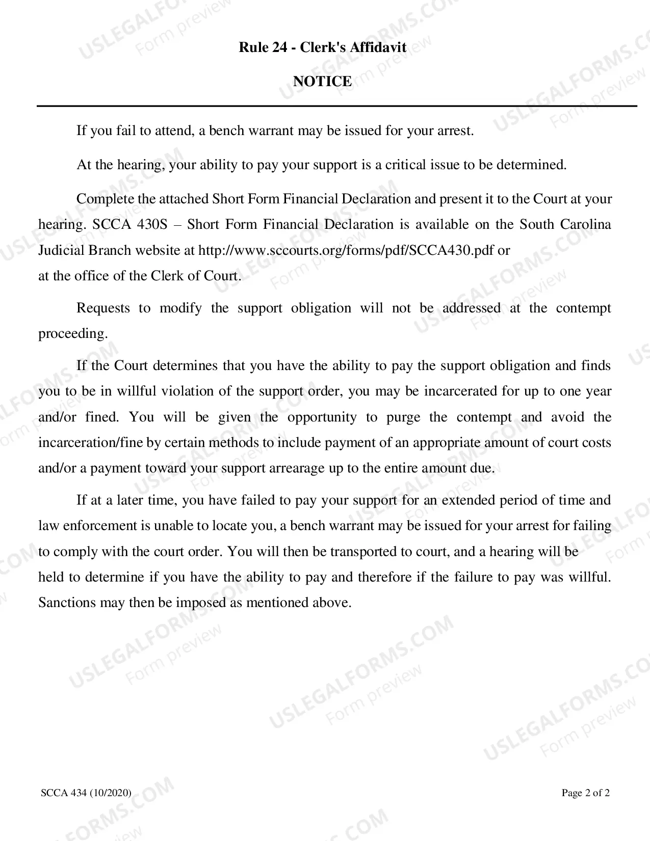 Preview Rule 24 - Clerk's Affidavit
