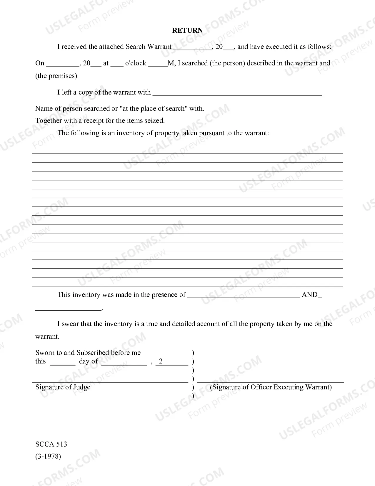 Preview Search Warrant