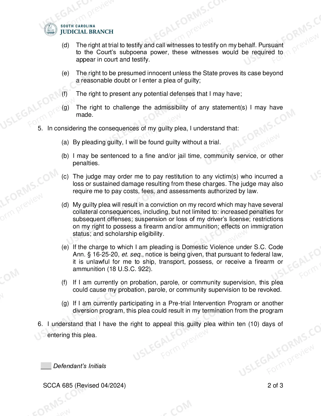 Preview Guilty Plea Information