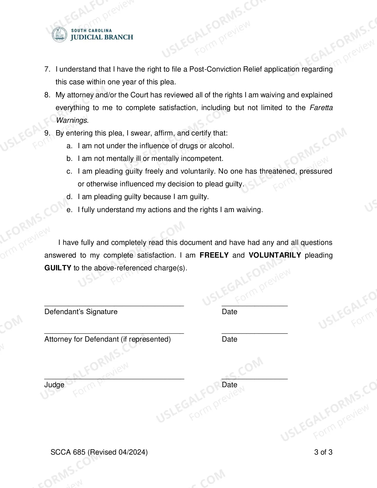 Preview Guilty Plea Information