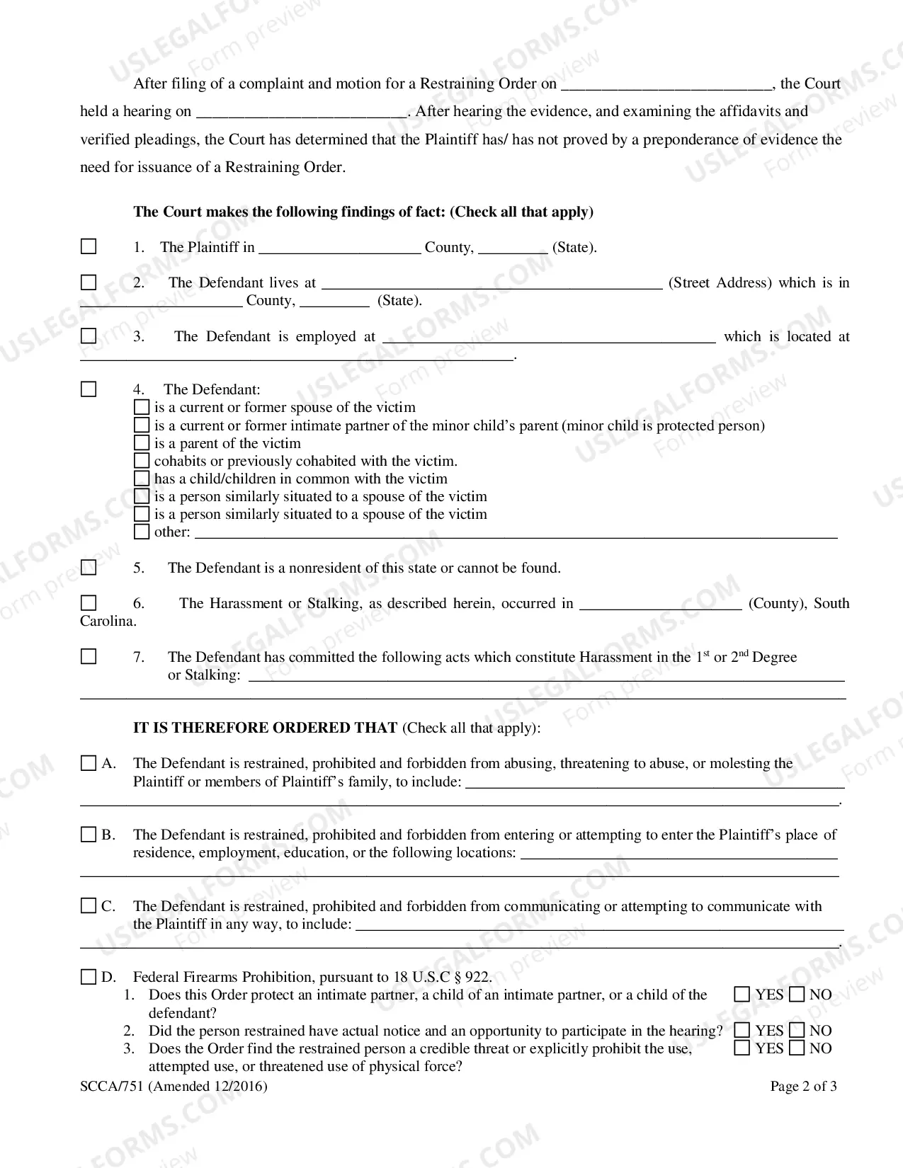 Preview Restraining Order