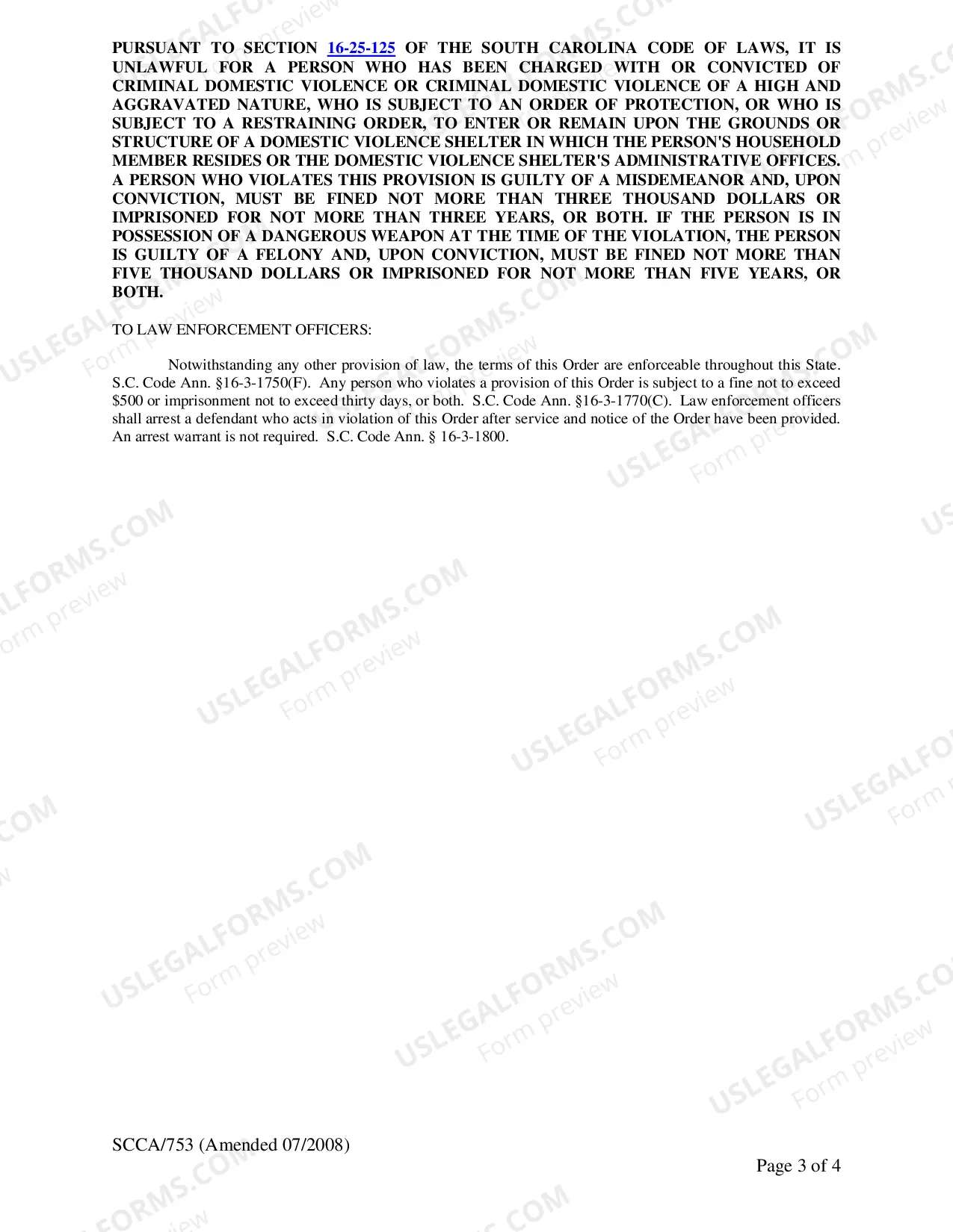 Preview Temporary (Ex Parte) Restraining Order