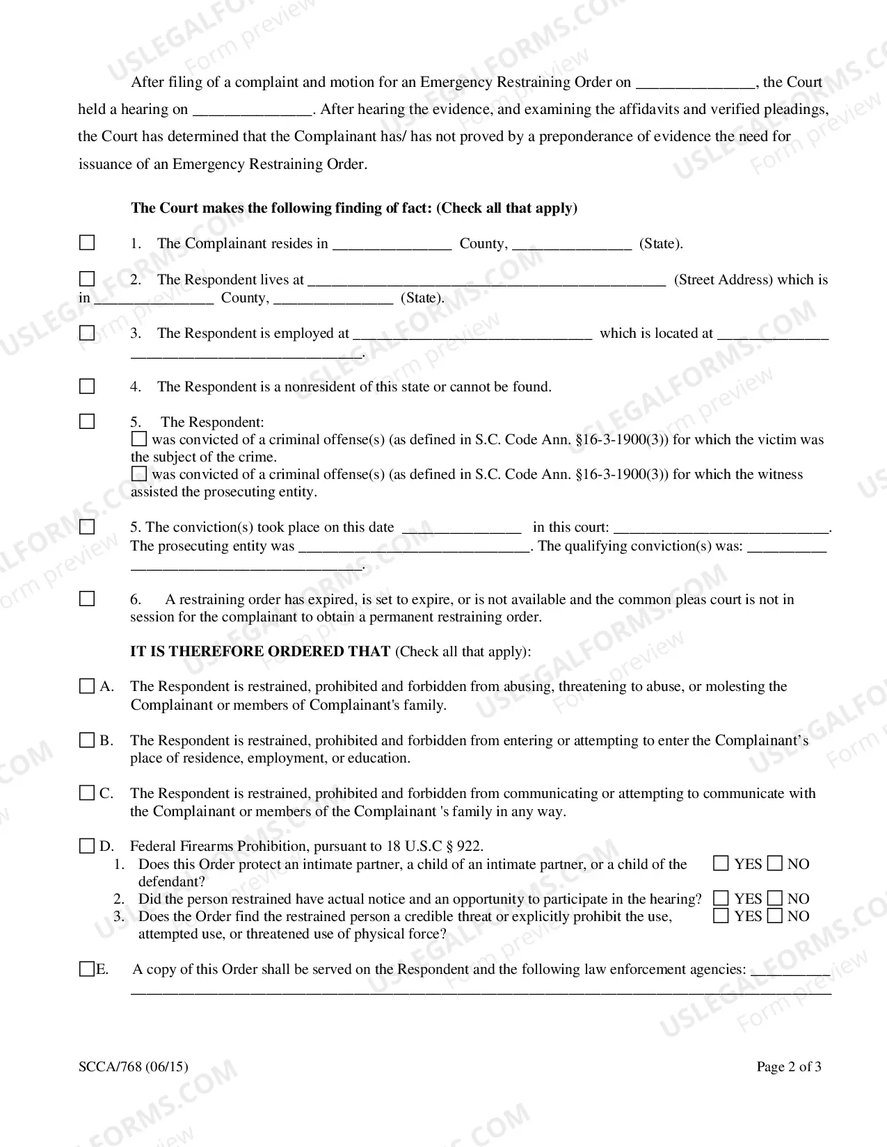 Preview Emergency Restraining Order