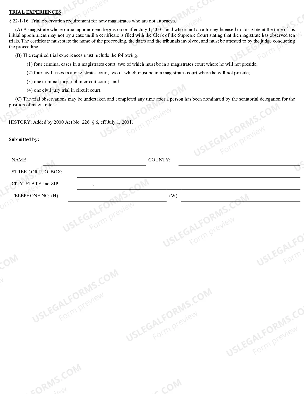 Preview Certificate of Trial Experience