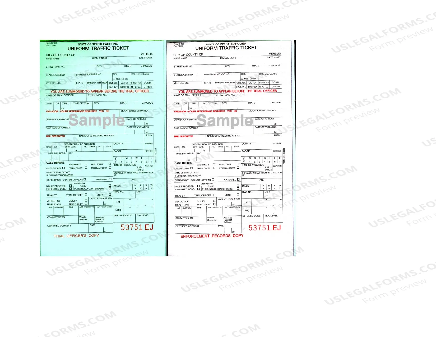 Preview Uniform Traffic Ticket