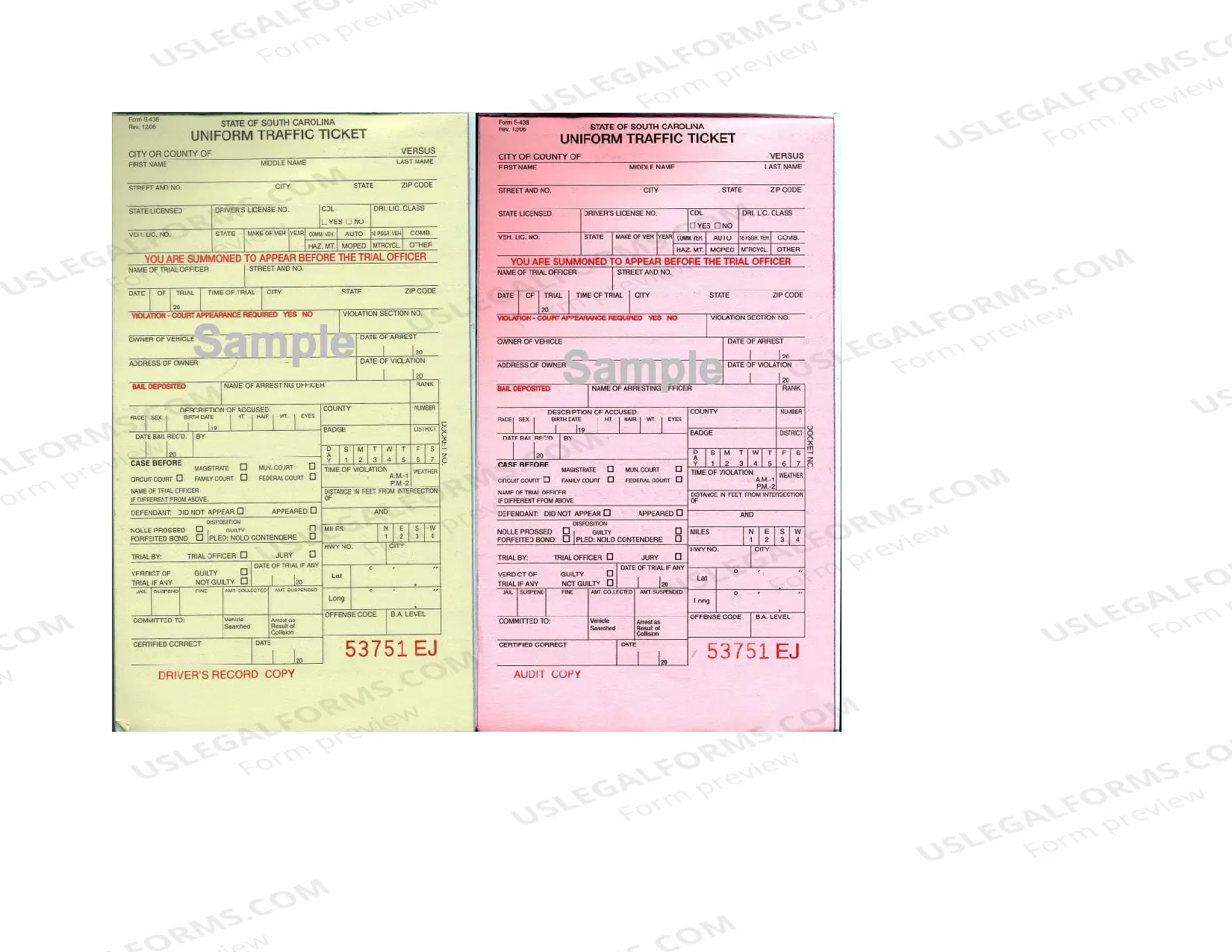 Preview Uniform Traffic Ticket