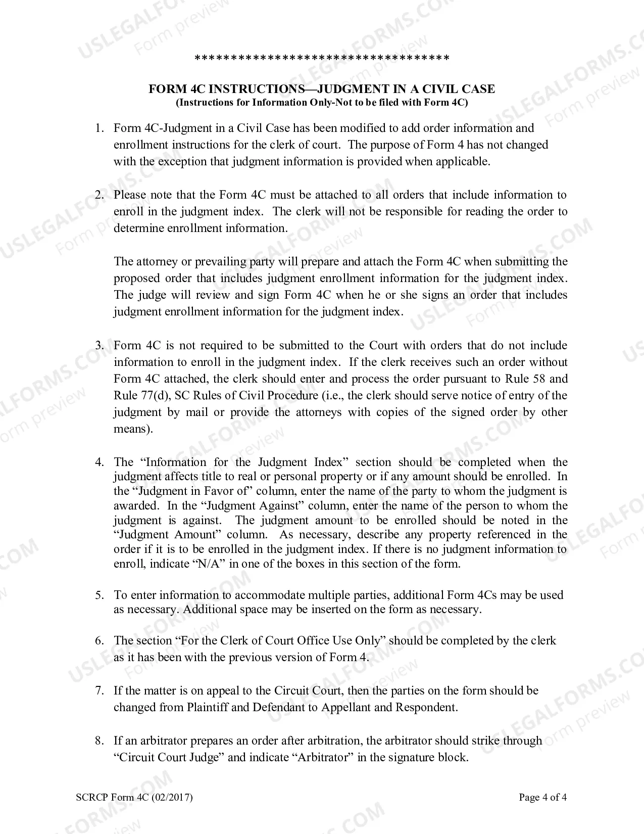 Preview Judgment In A Civil Case