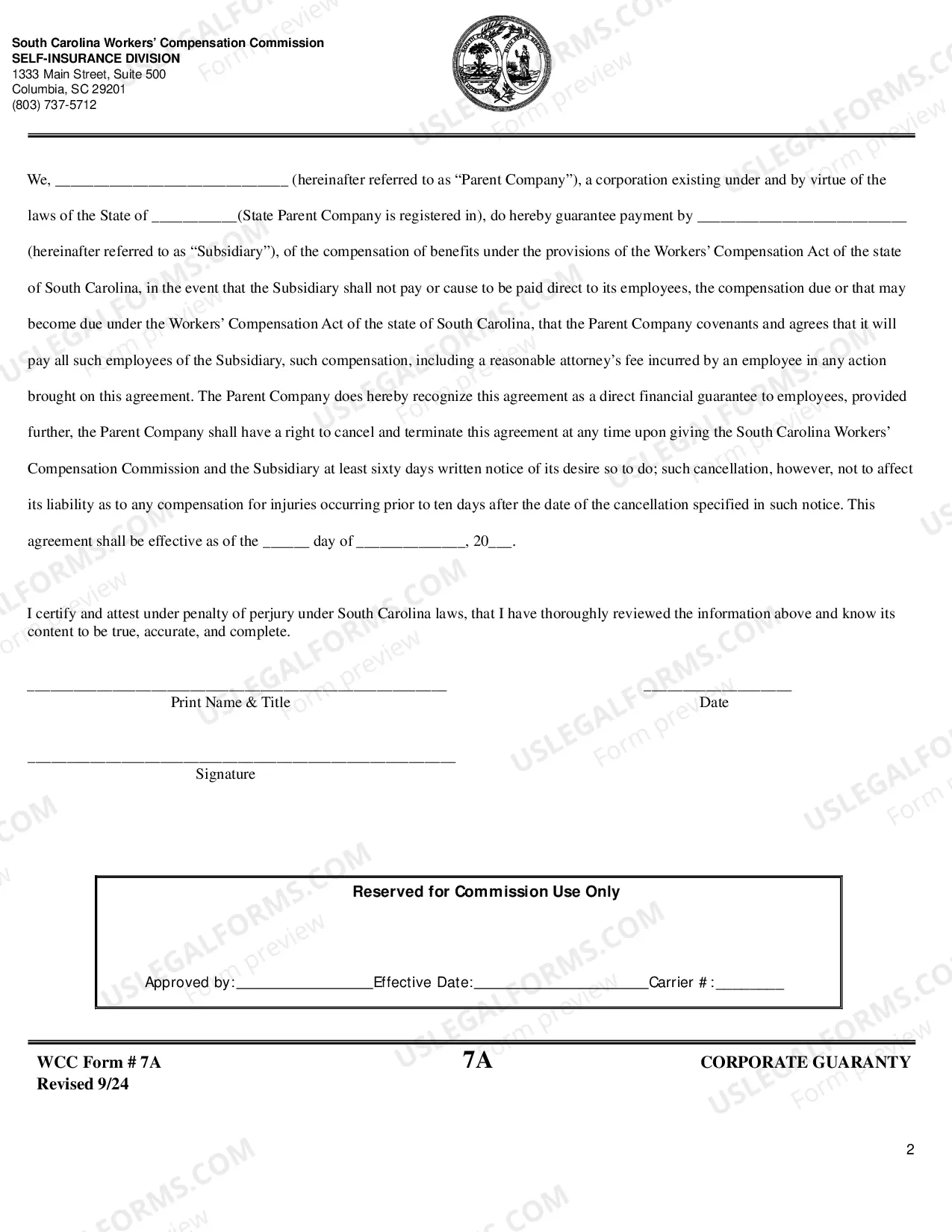 Preview Corporate Guaranty