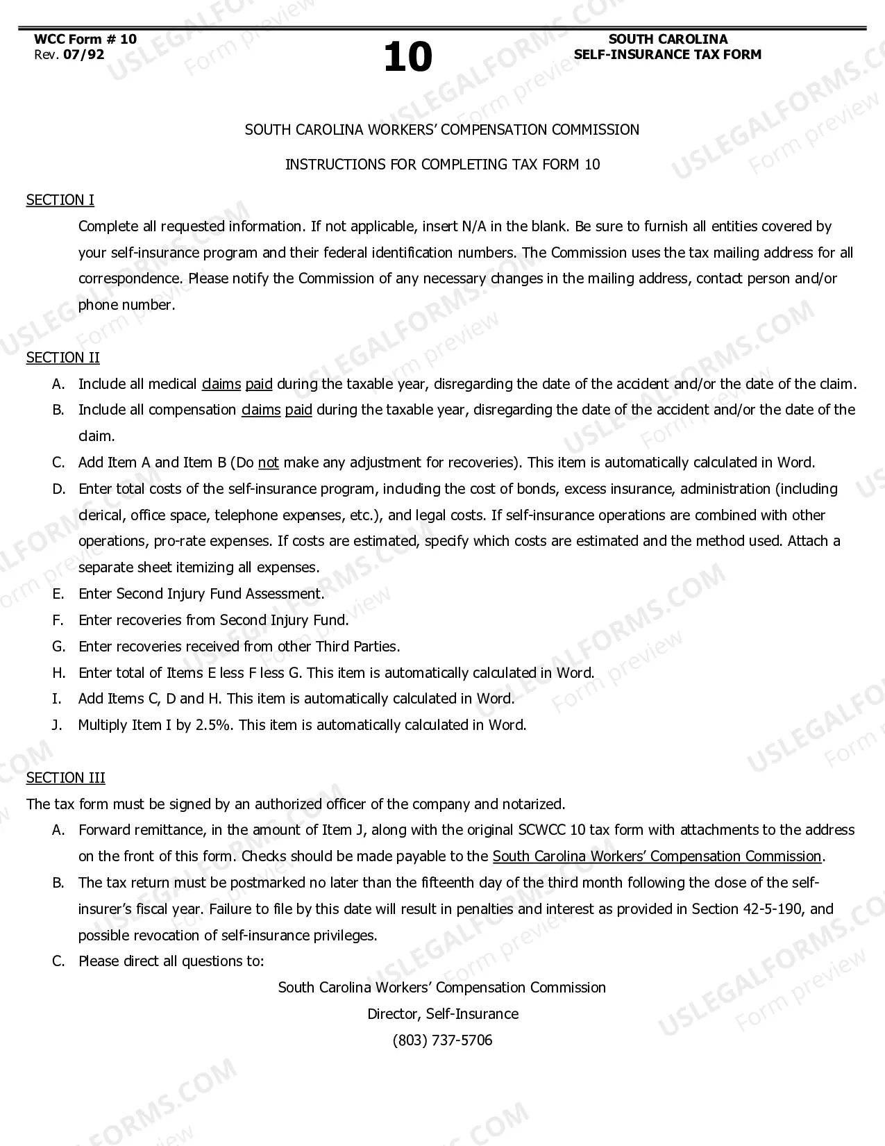 Preview Self-Insurance Tax Form