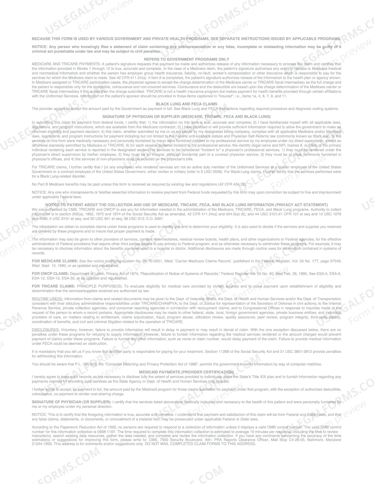 Preview Health Insurance Claim Form