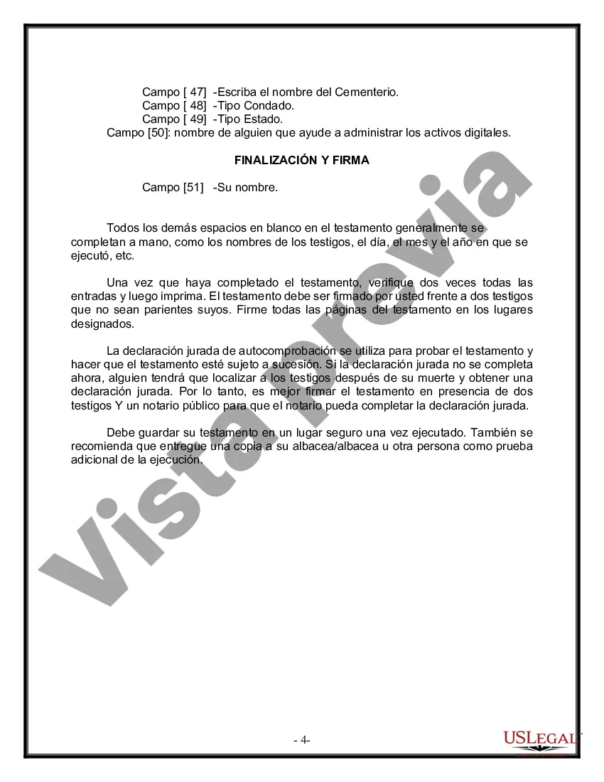 Preview Paquete de Voluntades Mutuas con Últimas Voluntades y Testamentos para Pareja Casada con Hijos Menores