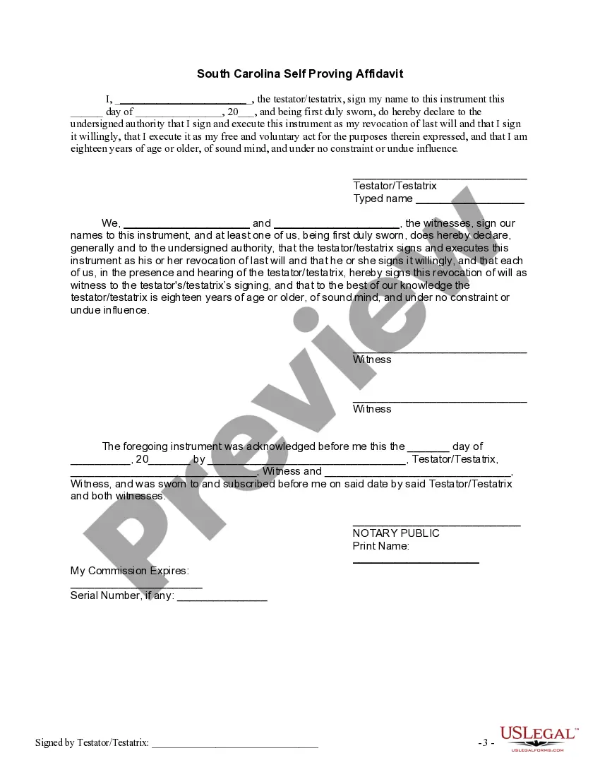 Preview Written Revocation of Will