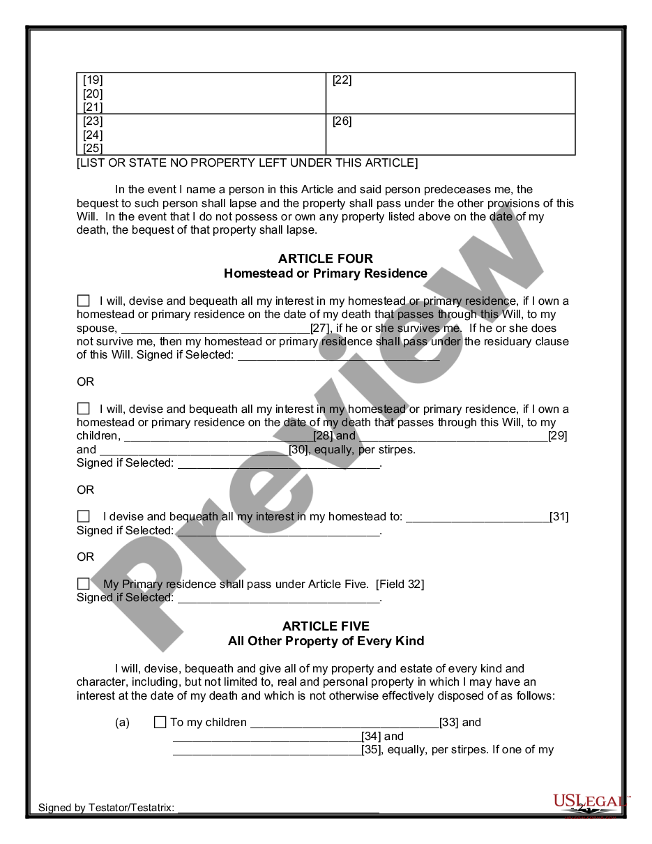 South Carolina Last Will and Testament for other Persons US Legal Forms