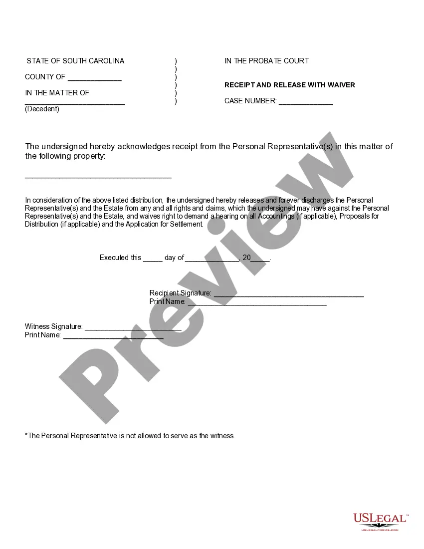 Get Receipt and Release with Waiver Preview Receipt and Release with Waiver
