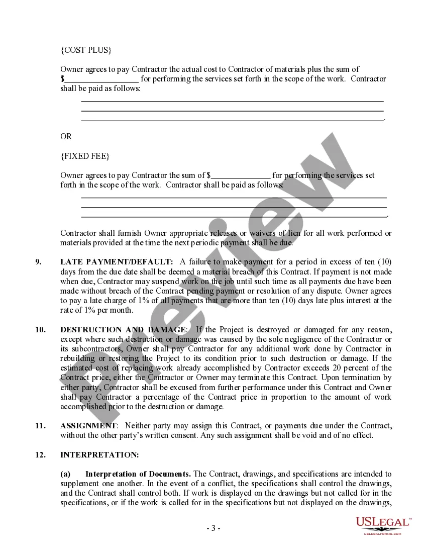 Preview Excavator Contract for Contractor