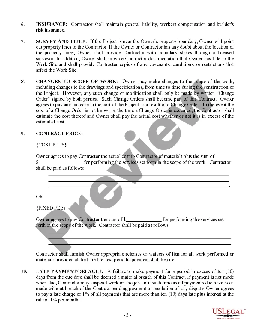 Preview Renovation Contract for Contractor