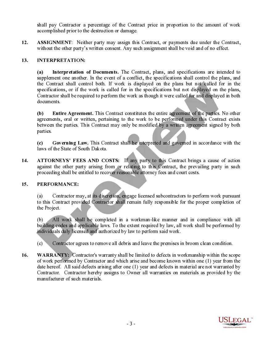 Preview Drainage Contract for Contractor