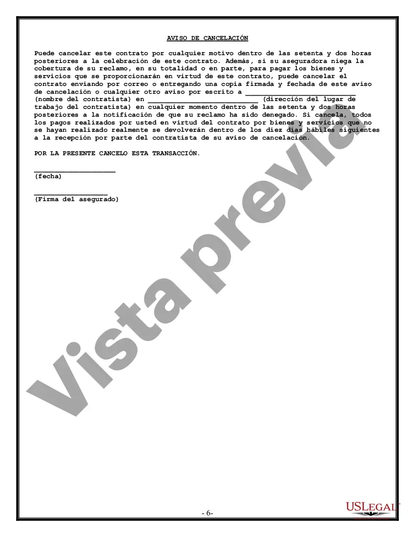 Preview Contrato de techado para contratista