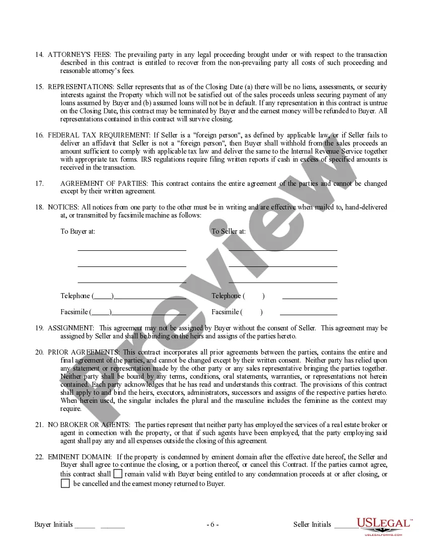 Get Contract for Sale and Purchase of Real Estate with No Broker for Residential Home Sale Agreement Preview Contract for Sale and Purchase of Real Estate with No Broker for Residential Home Sale Agreement