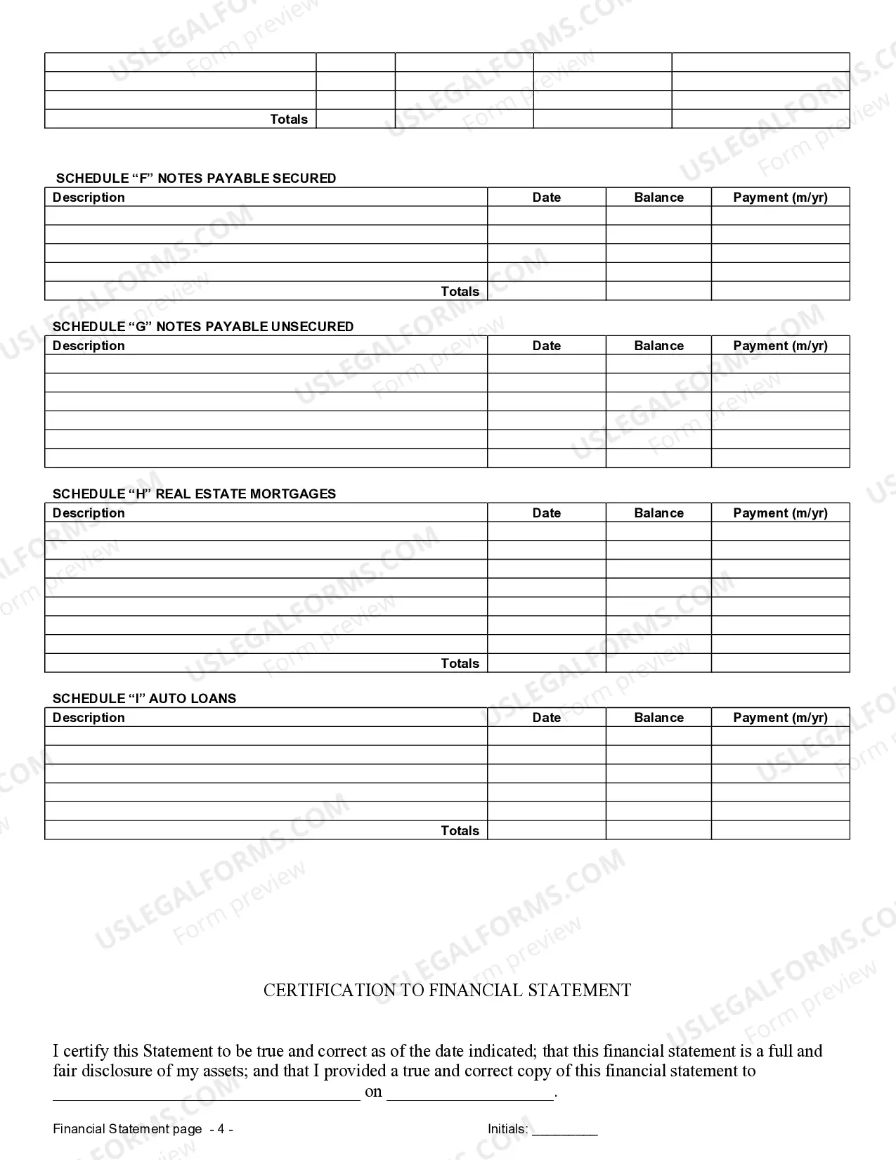 Preview Financial Statements only in Connection with Prenuptial Premarital Agreement