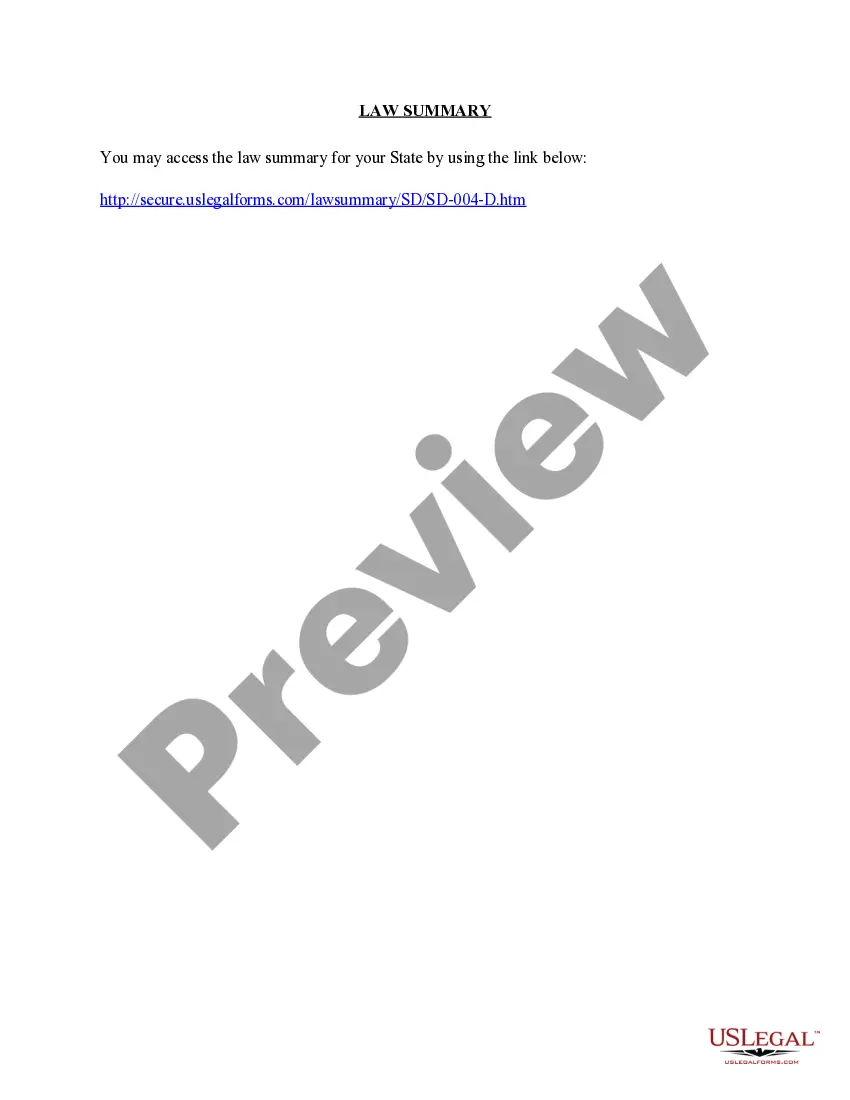 Get South Dakota No-Fault Agreed Uncontested Divorce Package for Dissolution of Marriage for Persons with No Children with or without Property and Debts Preview South Dakota No-Fault Agreed Uncontested Divorce Package for Dissolution of Marriage for Persons with No Children with or without Property and Debts