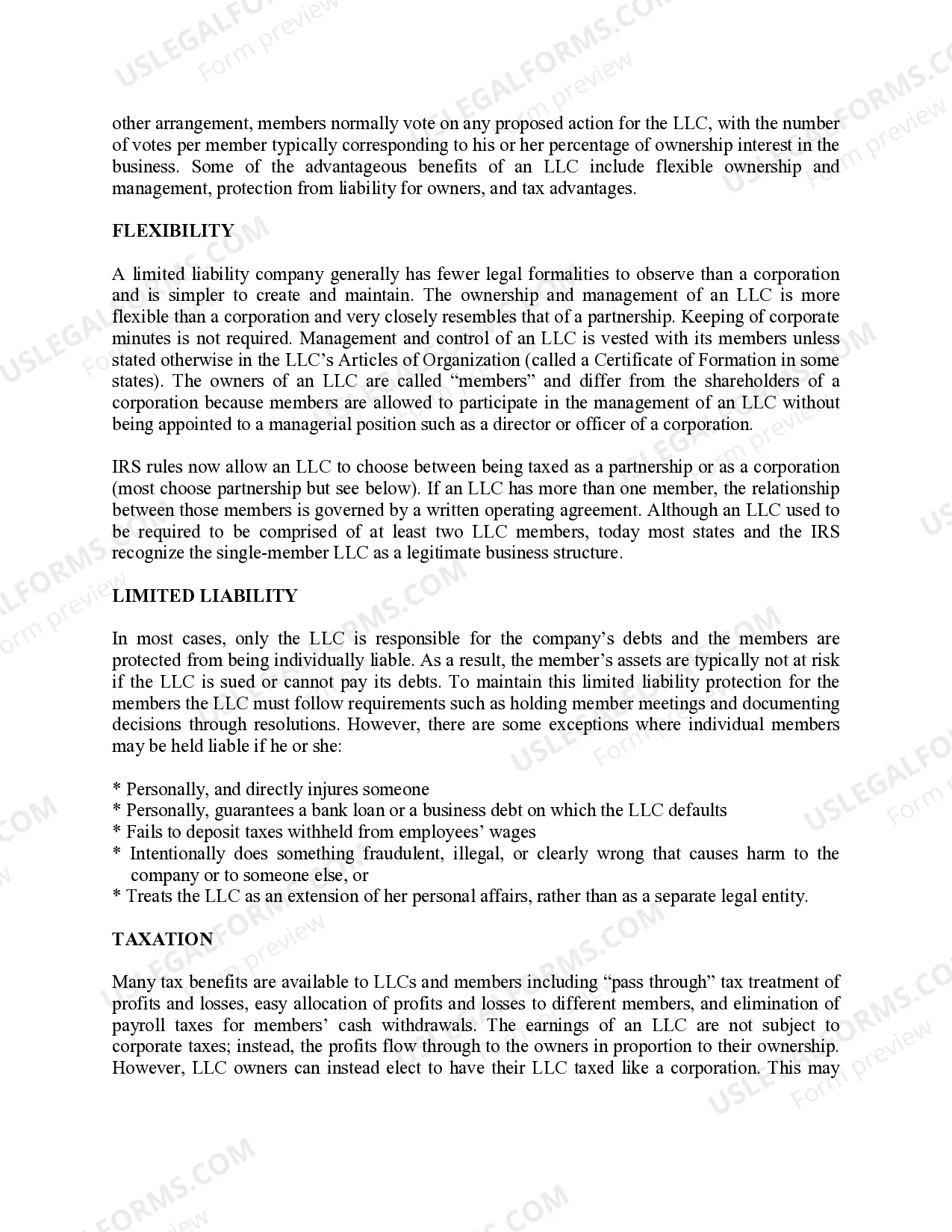 Preview South Dakota Professional Limited Liability Company PLLC Formation Package