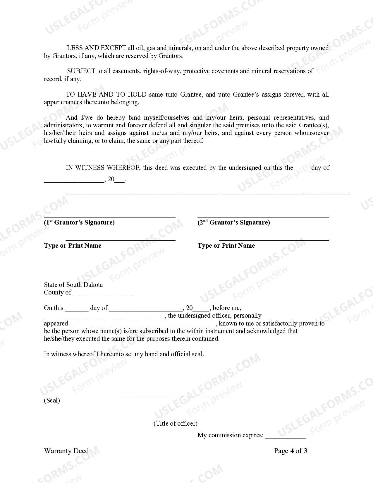 Preview Warranty Deed from Husband and Wife to a Trust
