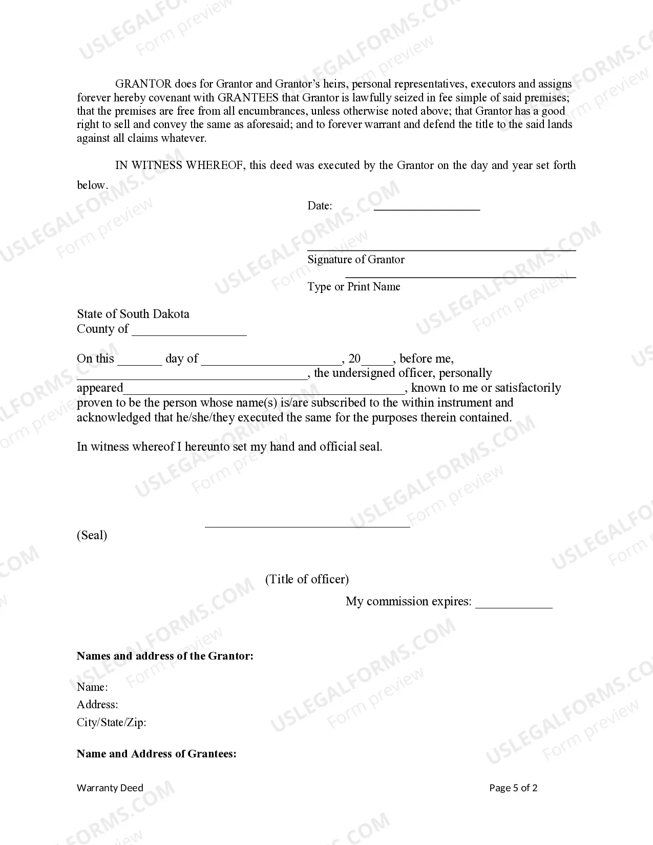 Preview Warranty Deed from Husband to Himself and Wife