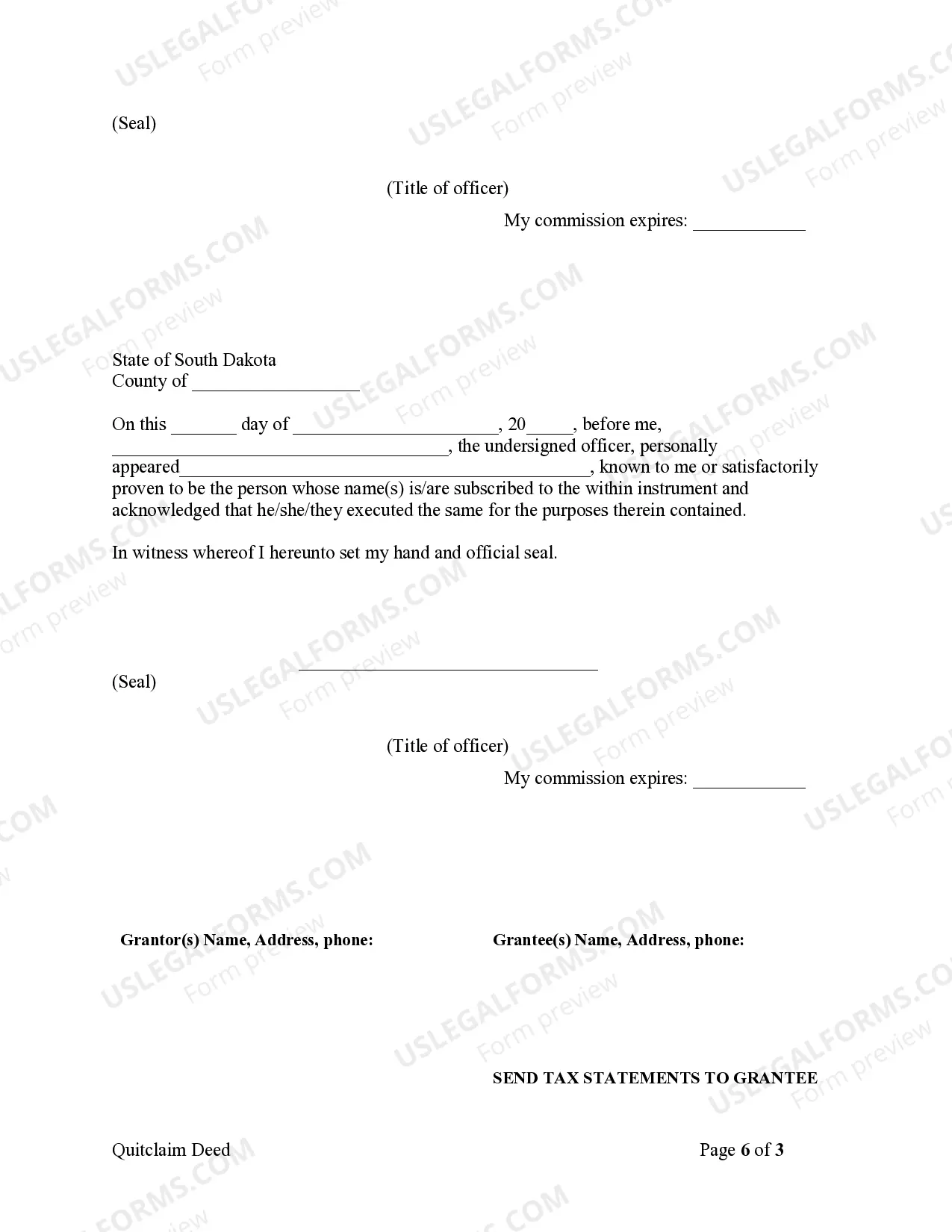 Preview Quitclaim Deed from Husband and Wife to Husband and Wife
