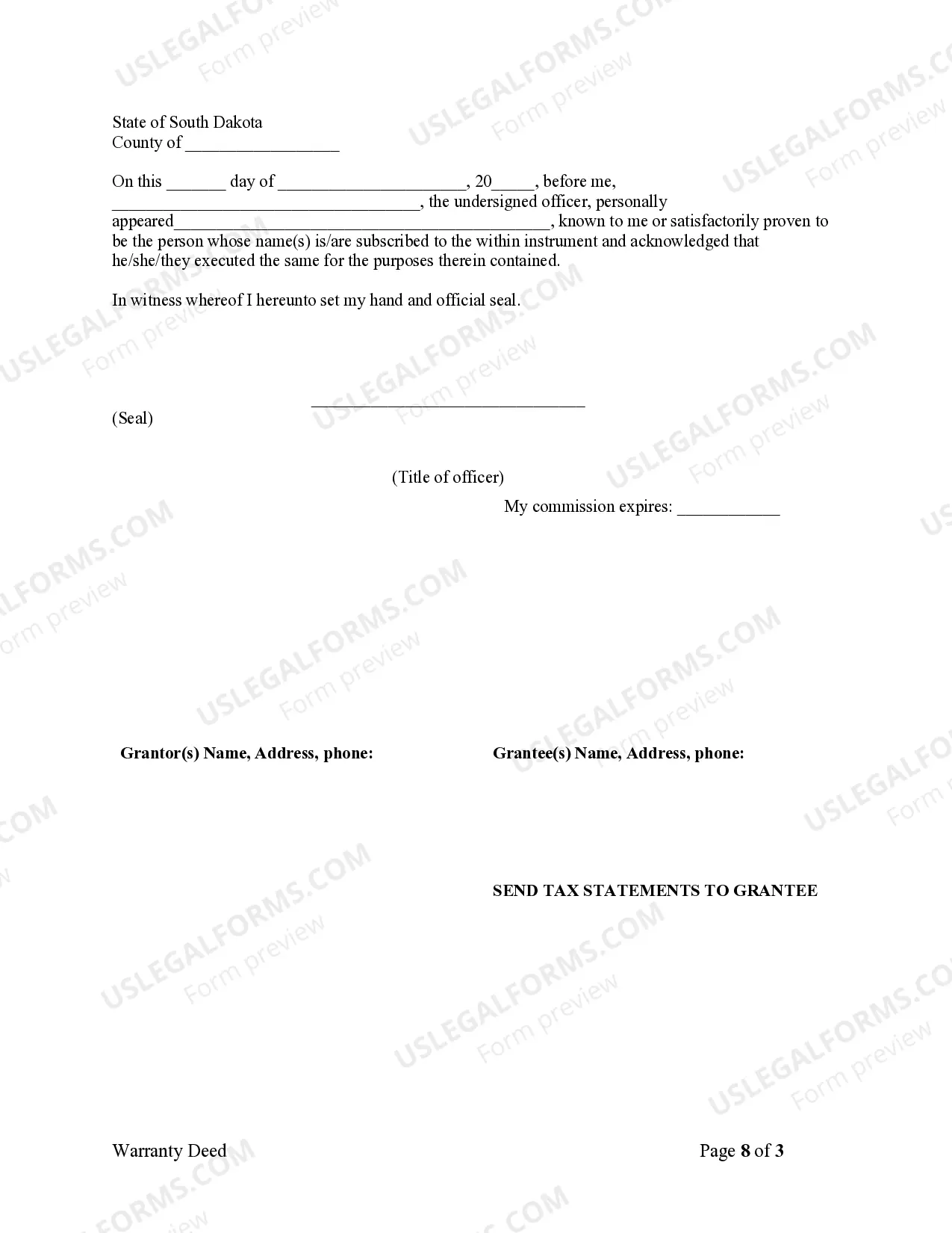 Preview Warranty Deed from Husband and Wife to Husband and Wife
