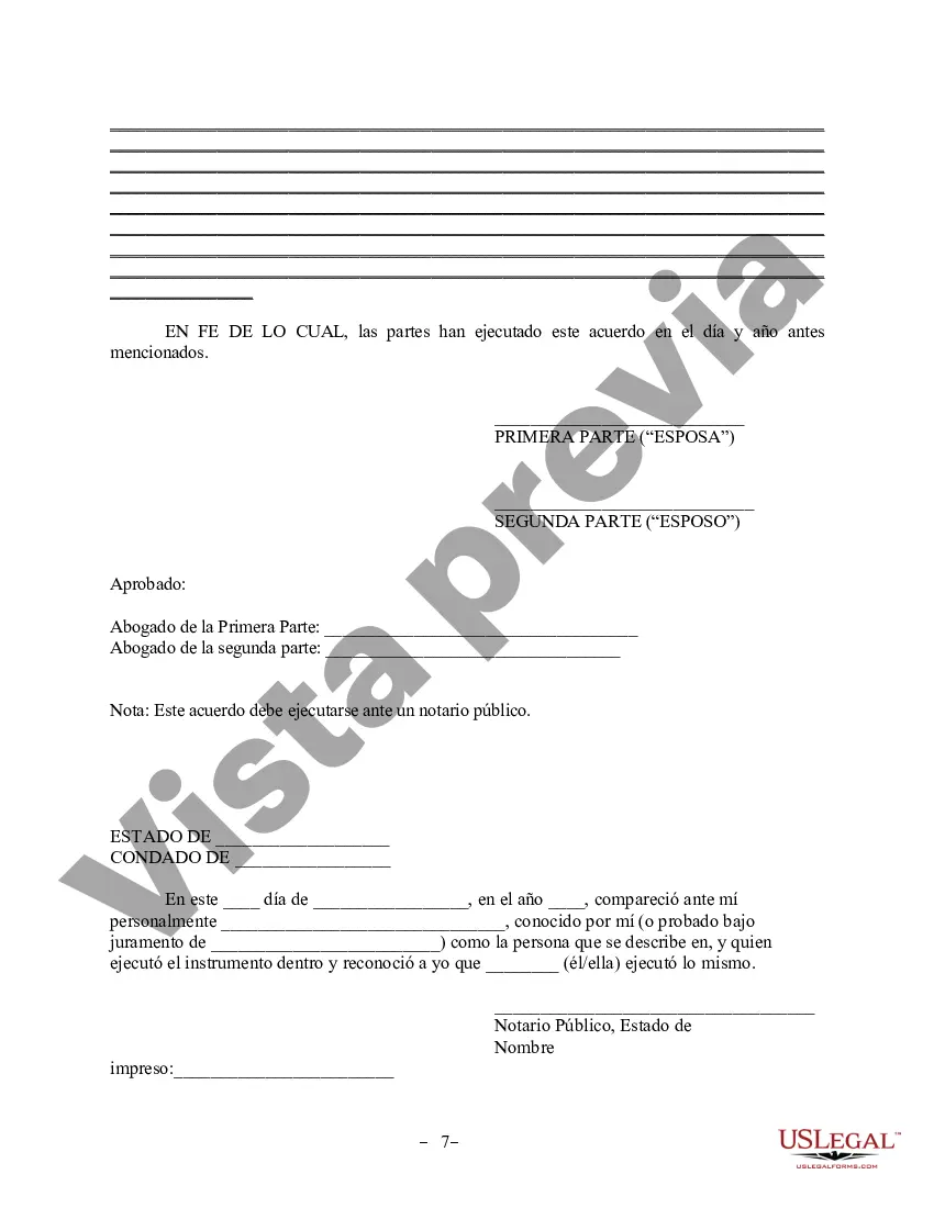 Preview Acuerdo de propiedad posnupcial - Dakota del Sur